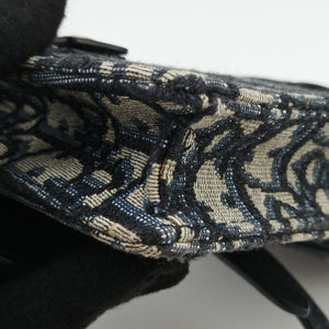 Vintage Christian Dior Saddle Navy Jacquard x Leather bum bag/waist bag | stylenewstar