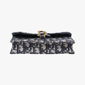 Vintage Christian Dior Saddle Navy Jacquard x Leather bum bag/waist bag | stylenewstar