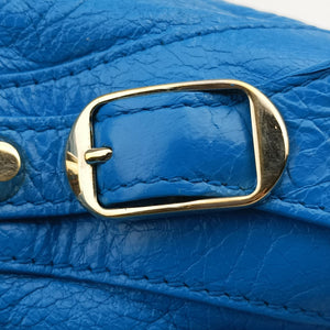 Pre-owned Balenciaga The Town Blue lambskin shoulderbag | stylenewstar