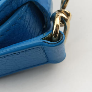 Pre-owned Balenciaga The Town Blue lambskin shoulderbag | stylenewstar