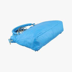Pre-owned Balenciaga The Town Blue lambskin shoulderbag | stylenewstar