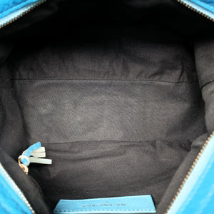 Pre-owned Balenciaga The Town Blue lambskin shoulderbag | stylenewstar