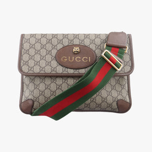 Pre-owned Gucci NEO VINTAGE GG Supreme Beige×Brown PVC coated canvas 495654 crossbodybag | stylenewstar