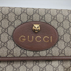 Pre-owned Gucci NEO VINTAGE GG Supreme Beige×Brown PVC coated canvas 495654 crossbodybag | stylenewstar
