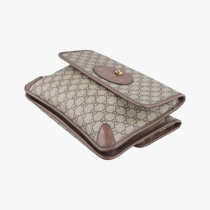 Pre-owned Gucci NEO VINTAGE GG Supreme Beige×Brown PVC coated canvas 495654 crossbodybag | stylenewstar