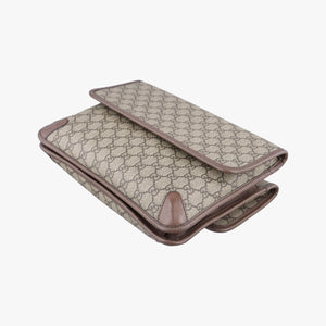 Pre-owned Gucci NEO VINTAGE GG Supreme Beige×Brown PVC coated canvas 495654 crossbodybag | stylenewstar