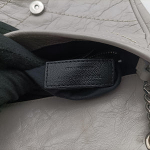 Pre-owned Yves Saint Laurent Niki Grey Leather 583108 shoulderbag | stylenewstar