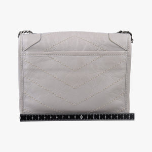 Pre-owned Yves Saint Laurent Niki Grey Leather 583108 shoulderbag | stylenewstar