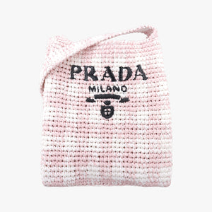 Secondhand Prada Effect Crochet Pink Raffia shoulderbag | stylenewstar