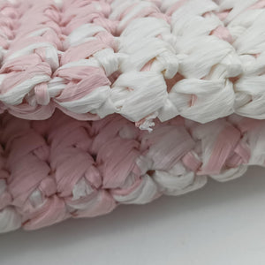 Secondhand Prada Effect Crochet Pink Raffia shoulderbag | stylenewstar