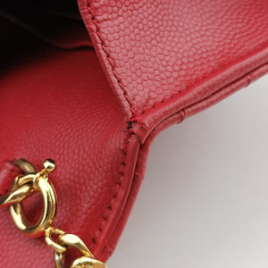 Vintage Yves Saint Laurent MONOGRAM Red Caviar Skin 393953 shoulderbag | stylenewstar