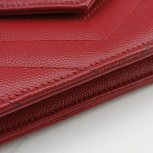 Vintage Yves Saint Laurent MONOGRAM Red Caviar Skin 393953 shoulderbag | stylenewstar