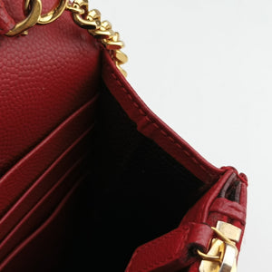 Vintage Yves Saint Laurent MONOGRAM Red Caviar Skin 393953 shoulderbag | stylenewstar