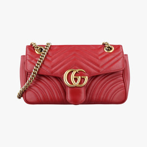 Vintage Gucci GG Marmont Red Leather 443497 shoulderbag | stylenewstar