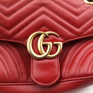 Vintage Gucci GG Marmont Red Leather 443497 shoulderbag | stylenewstar