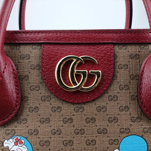 Pre-owned Gucci Fujiko-Pro Doraemon Micro GG Supreme Beige × Red PVC coated canvas 653952 shoulderbag | stylenewstar