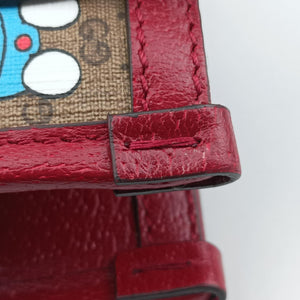 Pre-owned Gucci Fujiko-Pro Doraemon Micro GG Supreme Beige × Red PVC coated canvas 653952 shoulderbag | stylenewstar