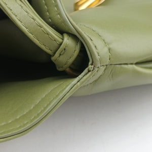 Pre-owned Bottega Veneta Baby Liberta Green Leather 826147V4SJ12498 shoulderbag | stylenewstar