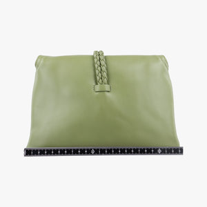 Pre-owned Bottega Veneta Baby Liberta Green Leather 826147V4SJ12498 shoulderbag | stylenewstar