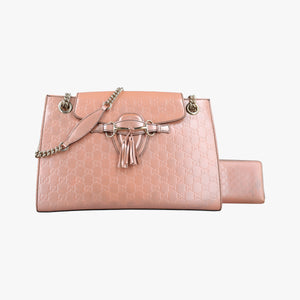 Pre-owned Gucci Emily Pink Patent Leather 295403 shoulderbag | stylenewstar