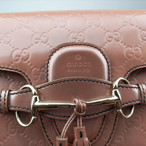Pre-owned Gucci Emily Pink Patent Leather 295403 shoulderbag | stylenewstar