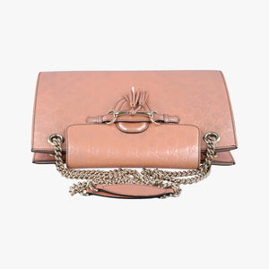 Pre-owned Gucci Emily Pink Patent Leather 295403 shoulderbag | stylenewstar