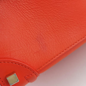 Pre-owned Celine Luggage Micro shopper Orange leather handbag | stylenewstar