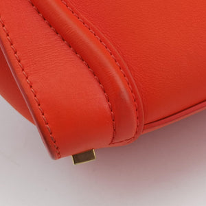 Pre-owned Celine Luggage Micro shopper Orange leather handbag | stylenewstar