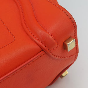 Pre-owned Celine Luggage Micro shopper Orange leather handbag | stylenewstar