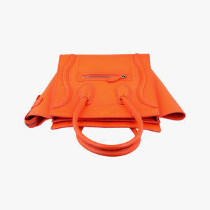 Pre-owned Celine Luggage Micro shopper Orange leather handbag | stylenewstar