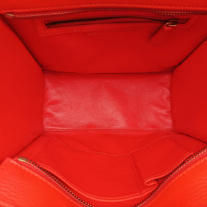 Pre-owned Celine Luggage Micro shopper Orange leather handbag | stylenewstar