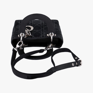 Pre-owned Christian Dior Lady Dior Black Silk shoulderbag | stylenewstar
