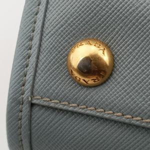 Pre-owned Prada Paradigme Lucido Tote Top Handle Blue SAFFIANO Leather BN2254 shoulderbag | stylenewstar
