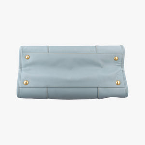 Pre-owned Prada Paradigme Lucido Tote Top Handle Blue SAFFIANO Leather BN2254 shoulderbag | stylenewstar
