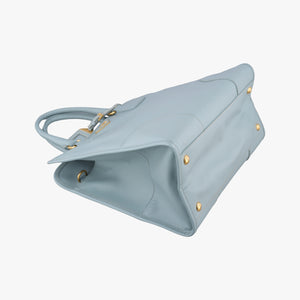 Pre-owned Prada Paradigme Lucido Tote Top Handle Blue SAFFIANO Leather BN2254 shoulderbag | stylenewstar