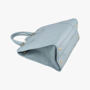 Pre-owned Prada Paradigme Lucido Tote Top Handle Blue SAFFIANO Leather BN2254 shoulderbag | stylenewstar