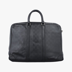 Pre-owned Louis Vuitton Porte-Document Voyage onyx Damier Infini N41146 handbag | stylenewstar