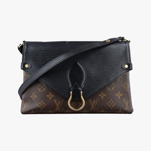 Pre-owned Louis Vuitton SAINT MICHEL Brown×Noir Monogram Canvas×epi M44030 shoulderbag | stylenewstar
