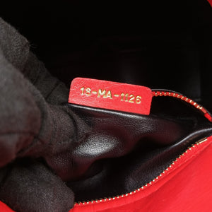 Pre-owned Christian Dior Mini Sequin Lady Dior Red×Multicolour Leather shoulderbag | stylenewstar