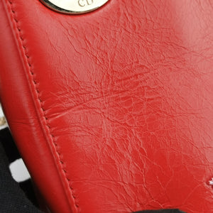 Pre-owned Christian Dior Mini Sequin Lady Dior Red×Multicolour Leather shoulderbag | stylenewstar