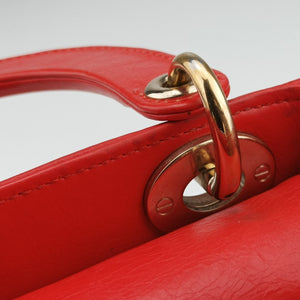Pre-owned Christian Dior Mini Sequin Lady Dior Red×Multicolour Leather shoulderbag | stylenewstar