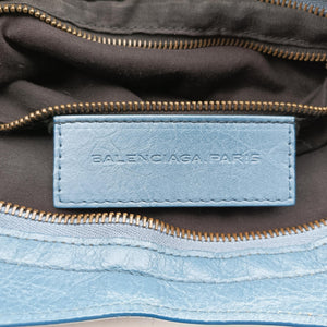 Pre-owned Balenciaga Giant City Blue lambskin shoulderbag | stylenewstar