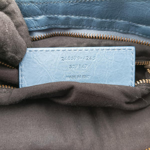 Pre-owned Balenciaga Giant City Blue lambskin shoulderbag | stylenewstar