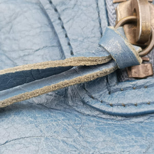 Pre-owned Balenciaga Giant City Blue lambskin shoulderbag | stylenewstar