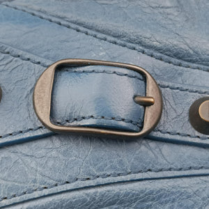 Pre-owned Balenciaga Giant City Blue lambskin shoulderbag | stylenewstar