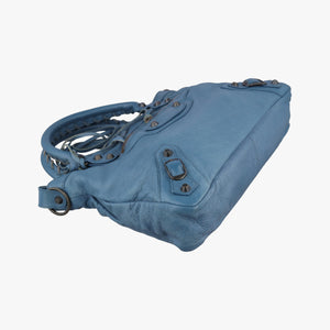 Pre-owned Balenciaga Giant City Blue lambskin shoulderbag | stylenewstar