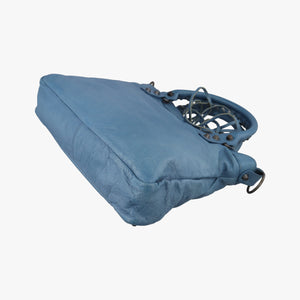 Pre-owned Balenciaga Giant City Blue lambskin shoulderbag | stylenewstar