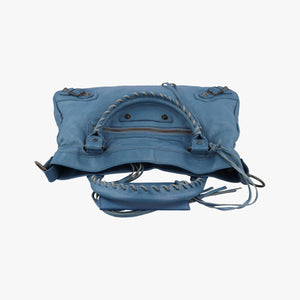 Pre-owned Balenciaga Giant City Blue lambskin shoulderbag | stylenewstar