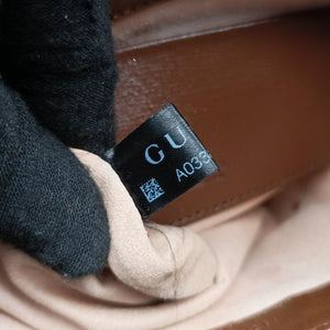 Pre-owned Gucci Jackie 1961 GG Supreme brown x beige PVC coated canvas×Leather 637092 shoulderbag | stylenewstar