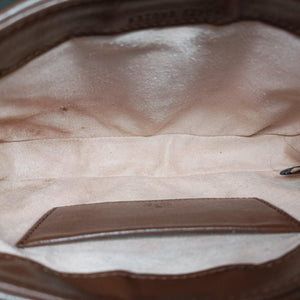 Pre-owned Gucci Jackie 1961 GG Supreme brown x beige PVC coated canvas×Leather 637092 shoulderbag | stylenewstar